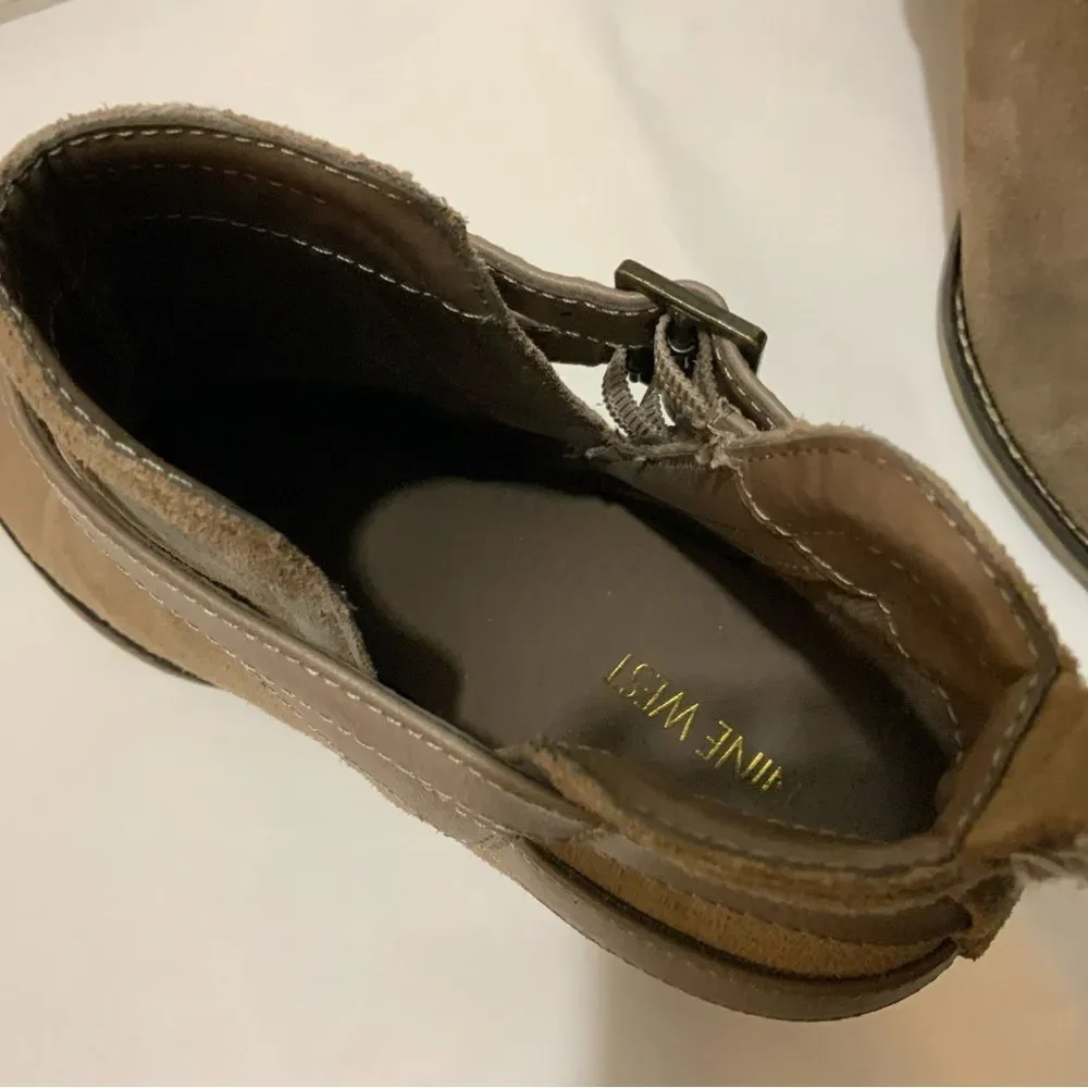 Nine West Tan Booties/Shoes size 11 M bouble buckle